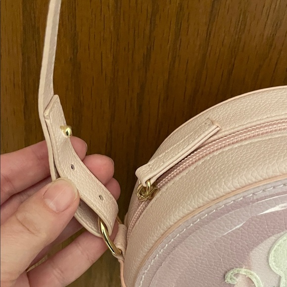 Bath & Body Works NWT Ice Skating Pink Mouse Snow Globe Bag with Gold Base - Picture 2 of 11